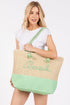 Beach Rope Text Green Tote Bag