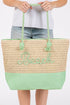Beach Rope Text Green Tote Bag