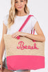 Beach Rope Text Hot Pink Tote Bag