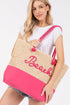 Beach Rope Text Hot Pink Tote Bag