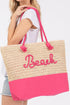 Beach Rope Text Hot Pink Tote Bag