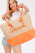Beach Rope Text Orange Tote Bag