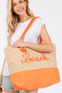 Beach Rope Text Orange Tote Bag