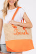 Beach Rope Text Orange Tote Bag