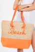 Beach Rope Text Orange Tote Bag