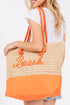 Beach Rope Text Orange Tote Bag
