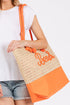 Beach Rope Text Orange Tote Bag