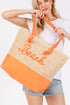Beach Rope Text Orange Tote Bag