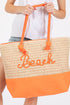 Beach Rope Text Orange Tote Bag