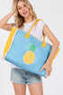 Pineapple Pop Embroidered Tote Bag