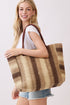 Palm Springs Brown Straw Tote Bag