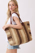 Palm Springs Brown Straw Tote Bag