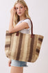 Palm Springs Brown Straw Tote Bag