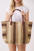 Palm Springs Brown Straw Tote Bag