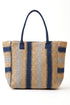 Palm Springs Navy Straw Tote Bag