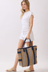 Palm Springs Navy Straw Tote Bag