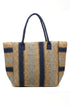 Palm Springs Navy Straw Tote Bag