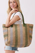 Palm Springs Olive Straw Tote Bag