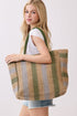 Palm Springs Olive Straw Tote Bag