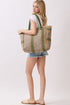 Palm Springs Olive Straw Tote Bag