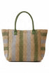 Palm Springs Olive Straw Tote Bag