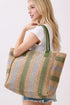 Palm Springs Olive Straw Tote Bag