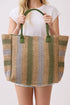 Palm Springs Olive Straw Tote Bag