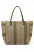 Palm Springs Olive Straw Tote Bag