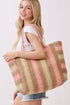 Palm Springs Pink Straw Tote Bag