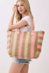 Palm Springs Pink Straw Tote Bag