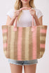Palm Springs Pink Straw Tote Bag