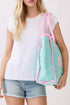 Beach Applique Mint Terry Cloth Tote