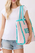 Beach Applique Pink Terry Cloth Tote