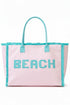 Beach Applique Pink Terry Cloth Tote