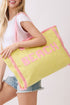 Beach Applique Yellow Terry Cloth Tote