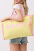 Beach Applique Yellow Terry Cloth Tote
