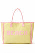 Beach Applique Yellow Terry Cloth Tote