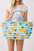 Pineapple Punch Fringe Blue Striped Tote