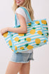 Pineapple Punch Fringe Blue Striped Tote