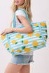 Pineapple Punch Fringe Blue Striped Tote