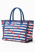 Anchor Splash Fringe Navy Striped Tote