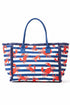 Anchor Splash Fringe Navy Striped Tote