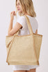 Island Escape Beige Two-Tone Woven Straw Tassel Tote