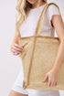Island Escape Beige Two-Tone Woven Straw Tassel Tote