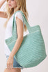 Salt & Sun Mint Woven Straw Bucket Bag