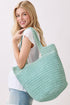 Salt & Sun Mint Woven Straw Bucket Bag