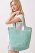 Salt & Sun Mint Woven Straw Bucket Bag