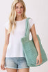 Salt & Sun Mint Woven Straw Bucket Bag