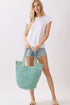 Salt & Sun Mint Woven Straw Bucket Bag