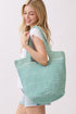 Salt & Sun Mint Woven Straw Bucket Bag